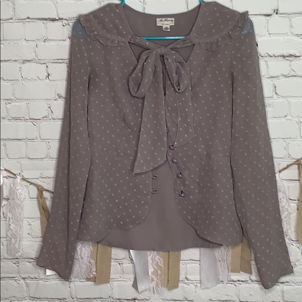 Alice Temperley top sz XS Bow Tie Neck